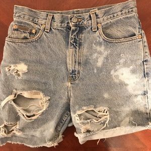 Calvin Klein distressed boyfriend shorts